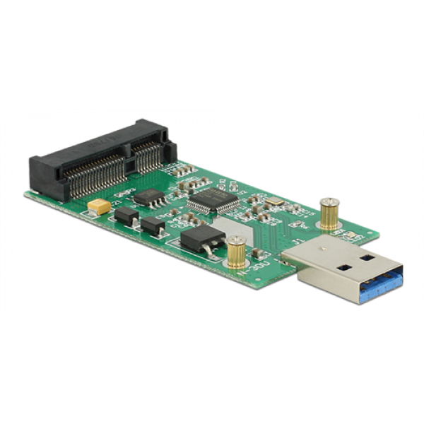 DeLOCK USB 3.0 till mSATA converter, 5Gb/s, 1xUSB typ A ha, 1xmSATA 62681