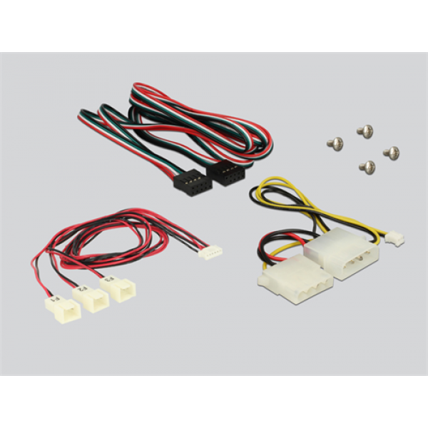 DeLOCK 3,5" Frontpanel, 2xUSB 2.0 Typ A hona, 3 fläktkontroller, svart 62714