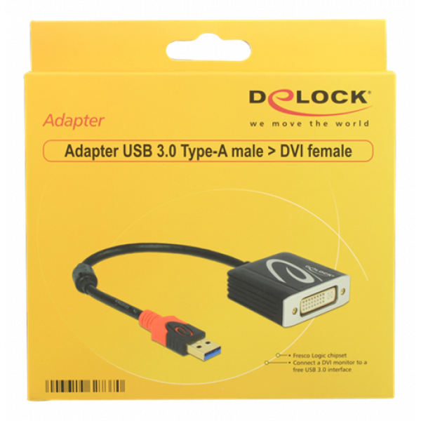 Adapter USB 3.0 Type-A male>DVI-I 24+5 female