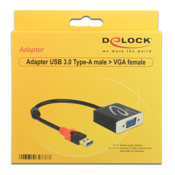 Adapter USB 3.0 Type-A male>VGA 15 pin female