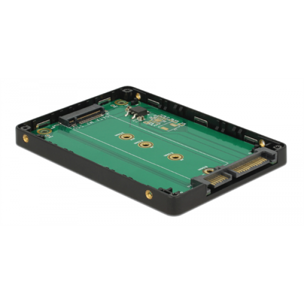 DeLOCK 2,5" internt kabinett, M.2 SATA - SATA22-pin, svart 62792