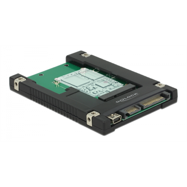 Delock 2.5" Converter SATA 22 pin / USB 2.0 Type Mini-B > 1 x mSATA / 62853