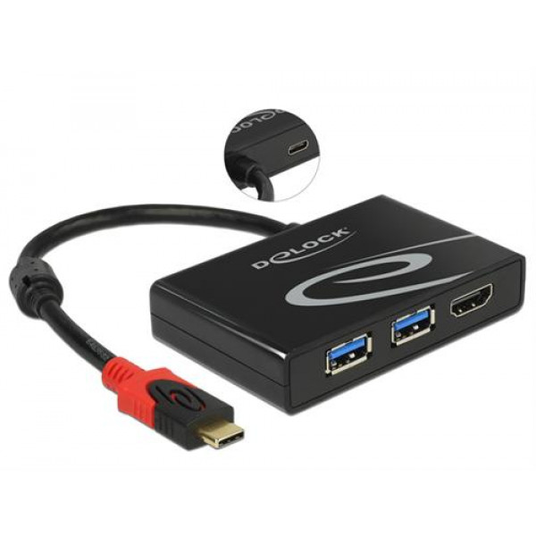 DeLock 62854 USB 3.1 Gen 1 Adapter USB Type-C hane till 2 x USB 3.0
