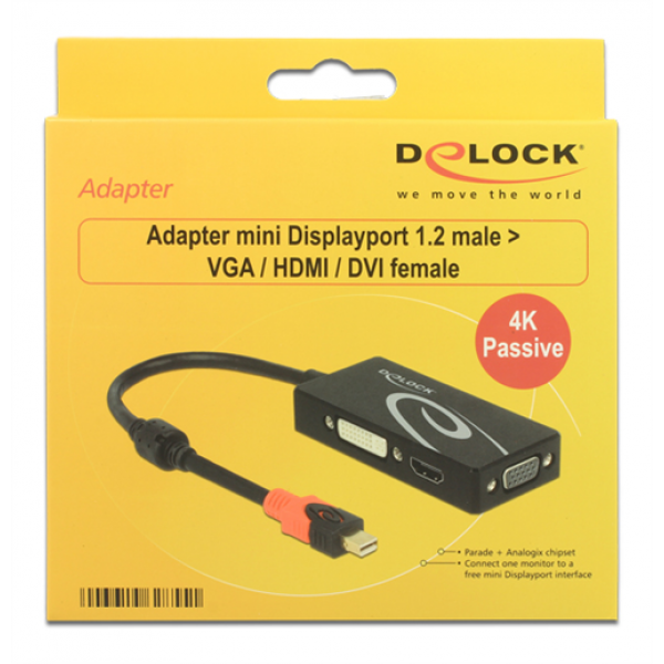 Mini Adapter Displayport 1.2 male VGA/HDMI/DVI 62855
