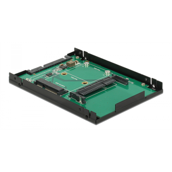DeLOCK internt kabinett, 1xmSATA, 1xCFast, SATA 6Gb/s, svart 62862