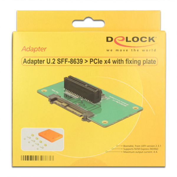 Delock Adapter U.2 SFF-8639 > PCIe x4 with fixing plate 62863