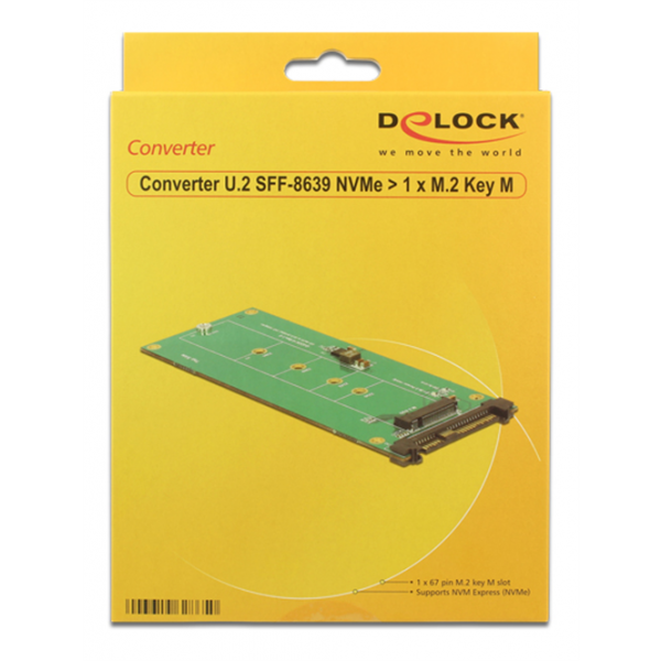 Delock Converter U.2 SFF-8639 NVMe > 1 x M.2 Key M 62865