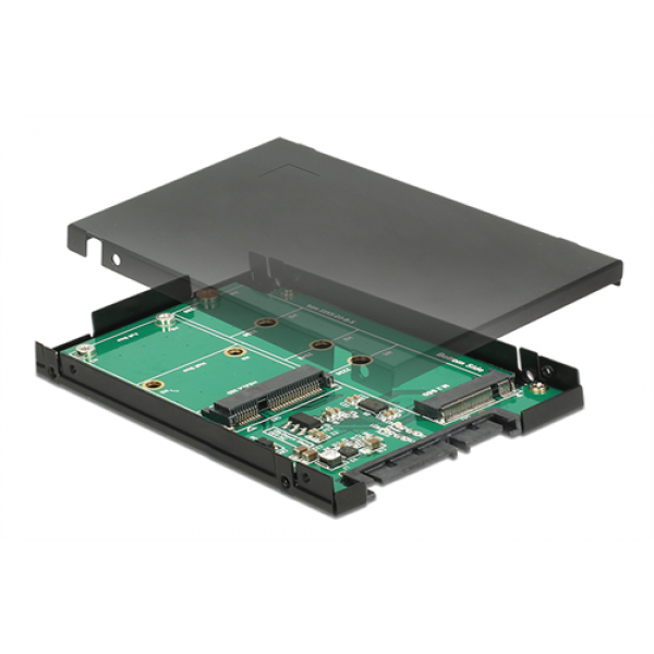 Delock 2.5" Converter SATA 22 pin > 1 x M.2 key B + 1 x mSATA - 9.5 m 62866