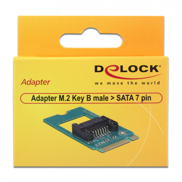 Delock Adapter M.2 Key B male > SATA 7 pin - Form Factor 2242