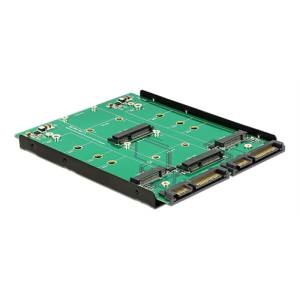 Delock 3.5″ Converter 2 x SATA 22 pin > Dualport 2 x M.2 / 2 x mSATA
