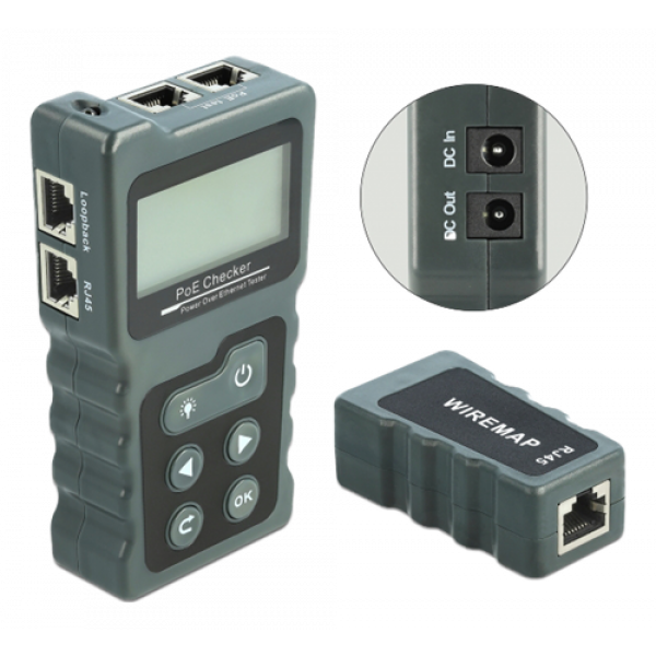 Delock LCD Cable Tester RJ45 / PoE / DC 63110