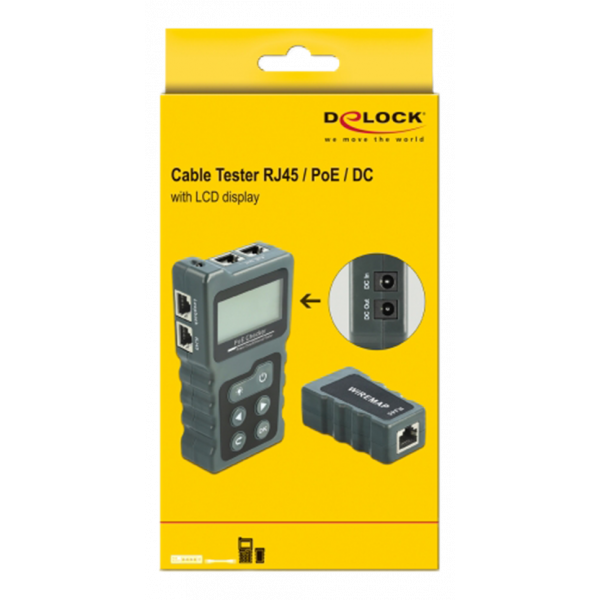 Delock LCD Cable Tester RJ45 / PoE / DC 63110