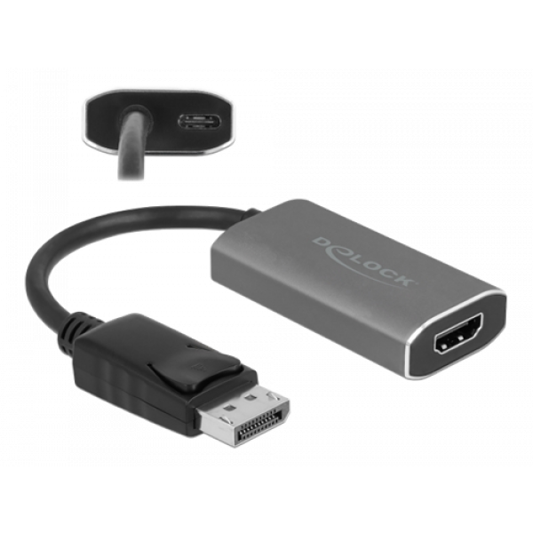 Delock Active DisplayPort 1.4 to HDMI Adapter 8K with HDR function 63118