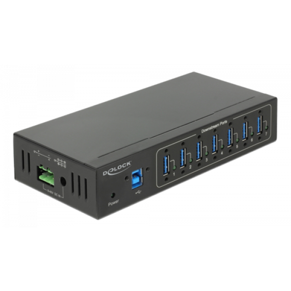 Delock External Industry Hub 7 x USB 3.0 Type-A with 15 kV ESD protect 63311