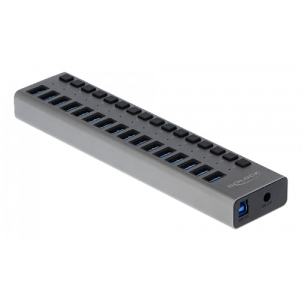 Delock External SuperSpeed USB Hub with 16 Ports + Switch 63739