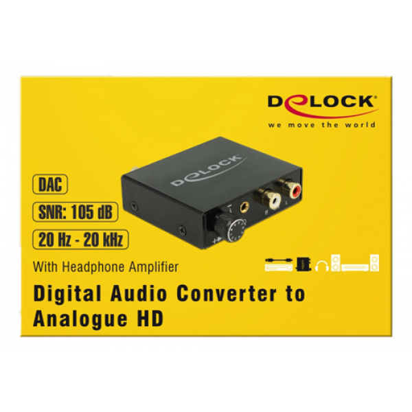 Digital ljudkonverter till Analog HD med hörlursförstärkare 63972