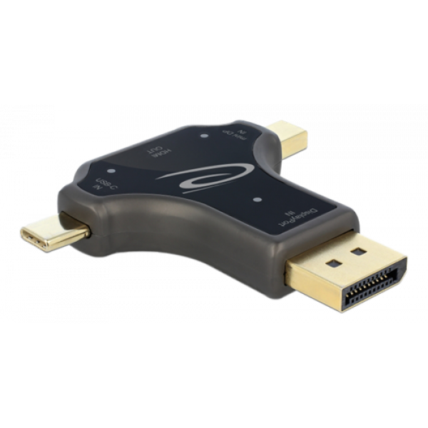 Delock 3 in 1 Monitor Adapter with USB-C™ / DisplayPort / mini Display 64060