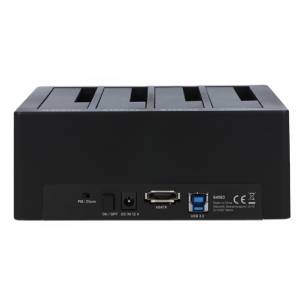 Delock USB 3.0 Docking Station for 4 x SATA HDD / SSD with Clone Funct 64063
