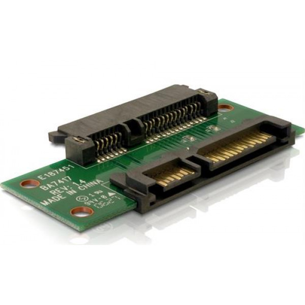 DeLOCK könbytare, 22-pin(SATA+Ström) Hane - Hona 65092