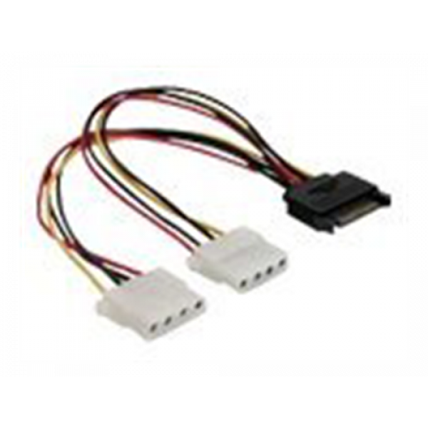 Delock Cable Power SATA 15 pin to 2 x 4 pin Molex female 20 cm 65159