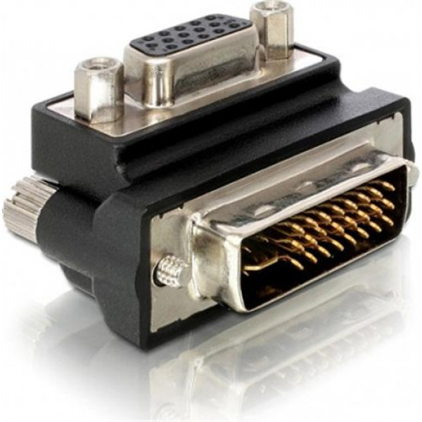 DeLOCK DVI adapter DVI-A - VGA, ha - ho, vinklad, svart 65172