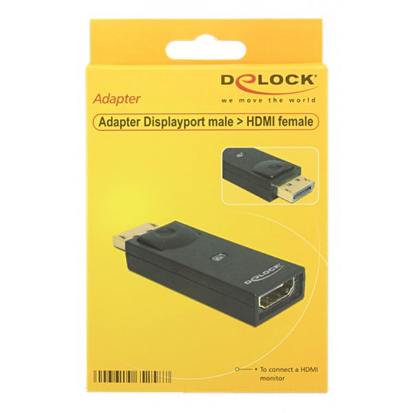 Delock Adapter Displayport 1.1 hane till HDMI hona, 3840x2160, svart 65258