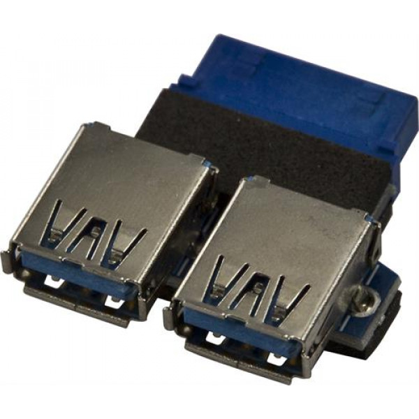 DeLOCK intern adapter för USB 3.0, IDC20 ho - 2xUSB 3.0 A ho 65324