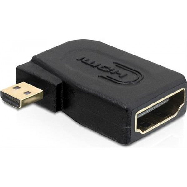 DeLOCK HDMI adapter, Micro HDMI ha - HDMI ho, vinklad, svart 65352