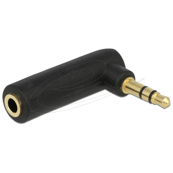 Adapter Audio Stereo Jack 3.5 mm 3 Pin male > female angled 65364