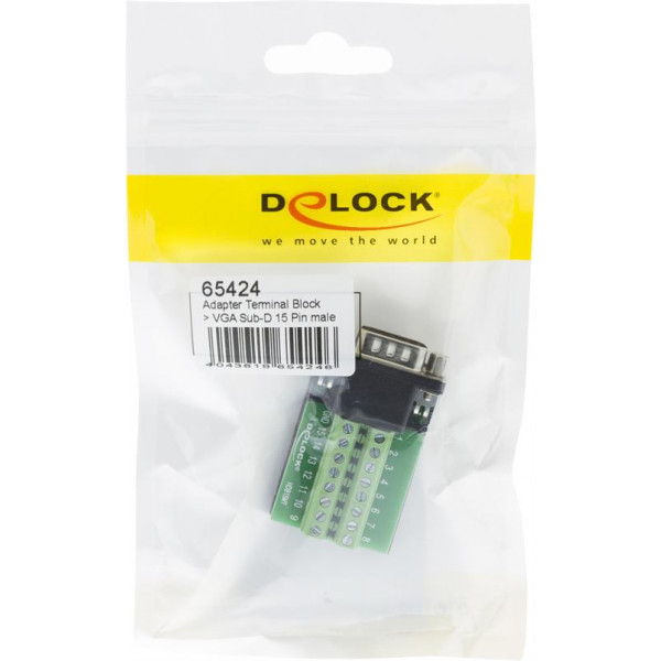 DeLOCK HD-15 terminalblockadapter, HD-15 hane 65424