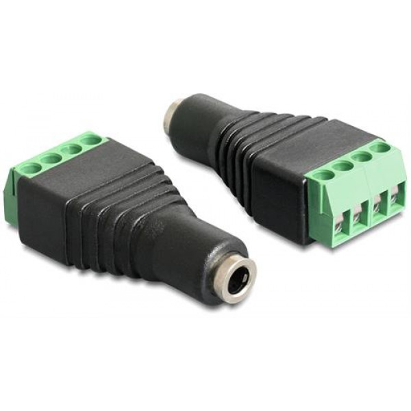 DeLOCK adapter, 3,5mm stereo ho till 4-pin terminalblock, svart 65457