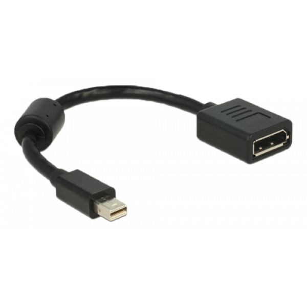 Delock Adapter mini Displayport 1.2 male > Displayport female 4K black 65554