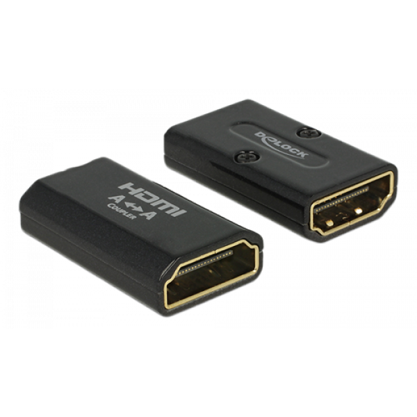 DeLOCK HDMI-adapter, 19-pin ho-ho, guldpläterad, 3840x216, svart 65659