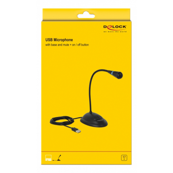 USB Gooseneck Microphone with base and mute + on / off button 65871