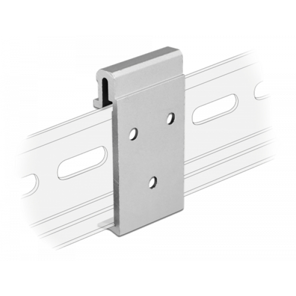 Delock Aluminium Mounting Clip for DIN Rail (3 mounting holes) 65991