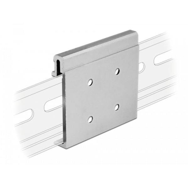 Delock Aluminium Mounting Clip for DIN Rail (4 mounting holes) 65992
