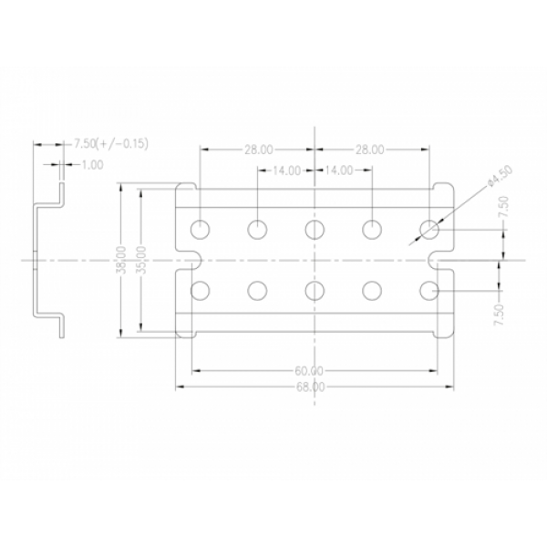 Delock DIN Rail Stainless Steel with End Stop for Wall Mounting 66083
