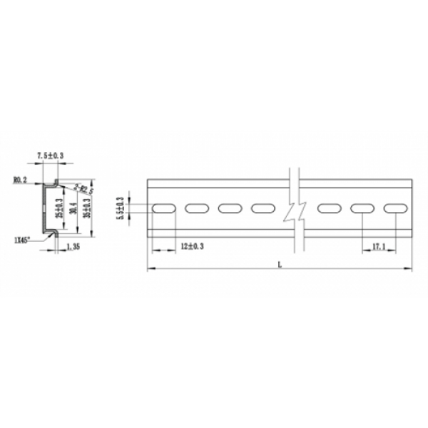 Delock DIN Rail 35 x 7.5 mm (19") AluminiumDelock DIN Rail 35 x 7.5 mm 66171