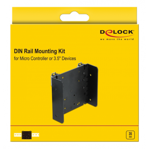 Delock DIN rail Mounting Kit for Micro Controller or 3.5″ Devices 66292