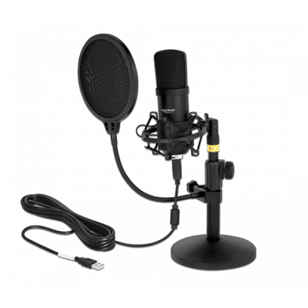 Delock Professional USB Condenser Microphone Set for Podcasting/Gaming 66300