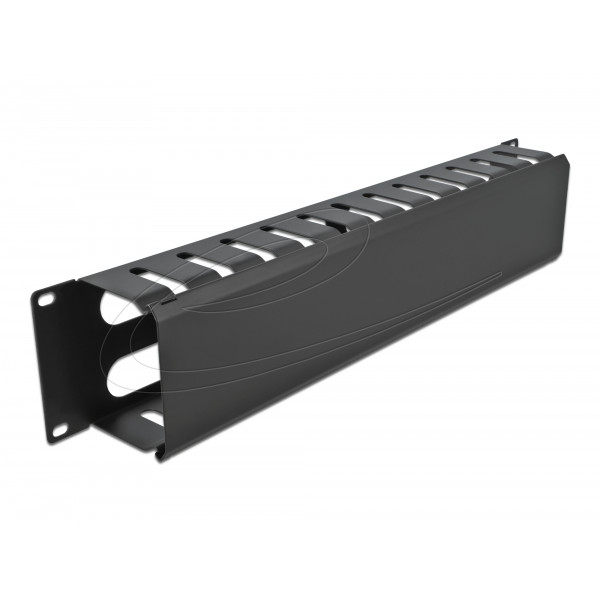 19″ Cable Management Routing Panel with 4 openings 2U black 66553