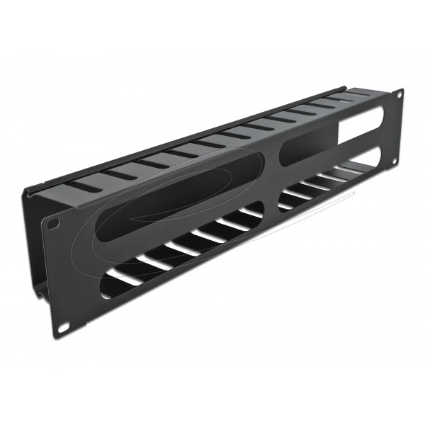19″ Cable Management Routing Panel with 4 openings 2U black 66553