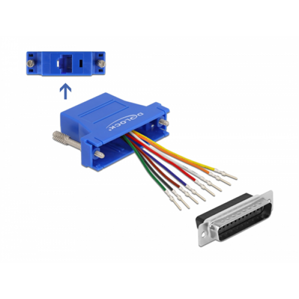 Delock Adapter D-Sub 25 pin male to RJ45 female Assembly Kit blue 66648
