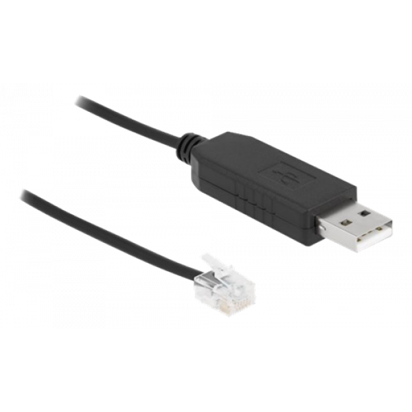 Delock Adapter cable USB Type-A to Serial RS-232 RJ12 with ESD potecti 66735