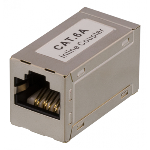 DELTACO skarvdon CAT6a, FTP (skärmad), hona-hona, silver