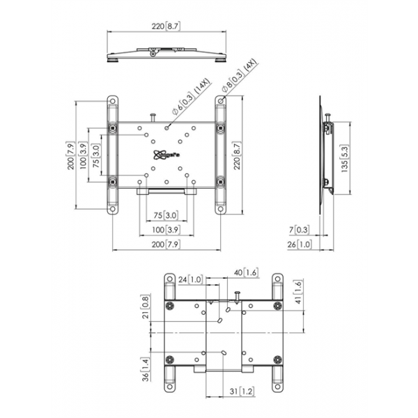 PFW 4200 Wall Mount 19-42' 7042000