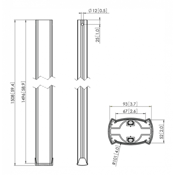 The PUC 2515 is a 150 cm pole and is a part of the modular Connect-it system with which you can create a ceiling solution for medium- to large-sized displays. 7225154