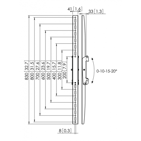 PFS 3308 Interface display strips 830mm 7233080