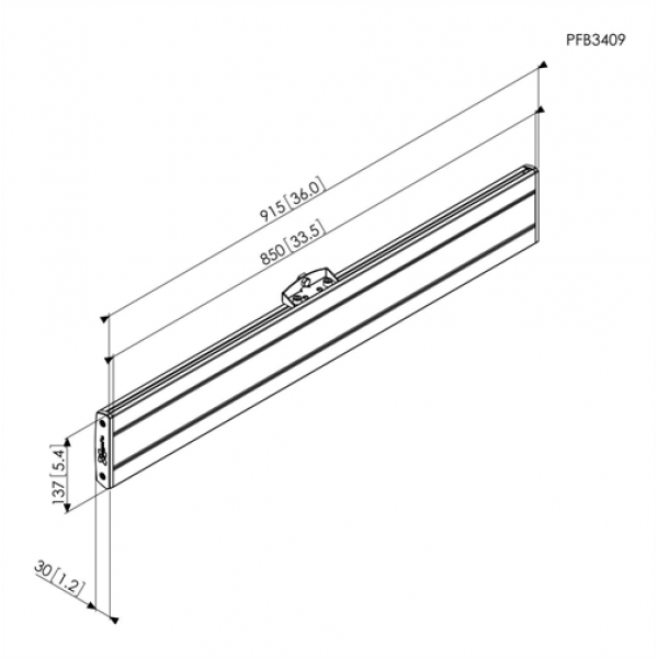 PFB 3409 Interface bar 915mm Silver 7234094
