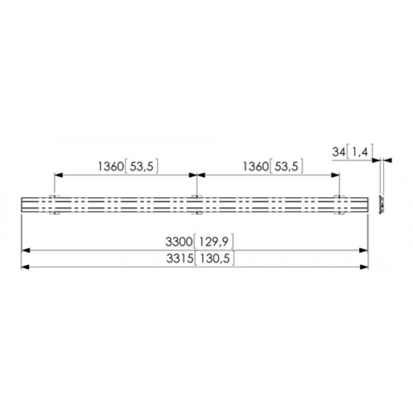 PFB 3433 Interface Bar 3315mm Black 7234330